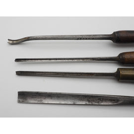 Four Good Early J. B. Addis Carving Chisels