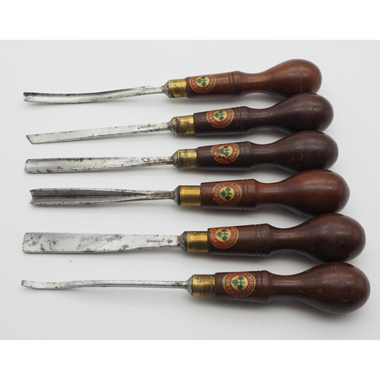 Good Set of 6 William Marples Carving Chisels