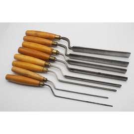 Superb Set of 8 Cranked Paring Gouges by Ashley Iles