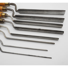 Superb Set of 8 Cranked Paring Gouges by Ashley Iles