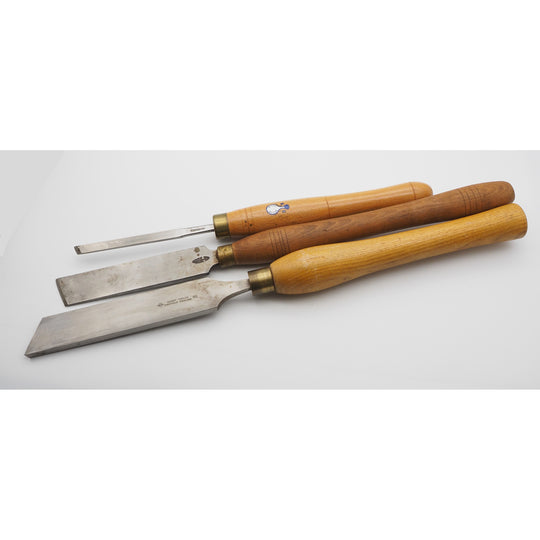 3 Good Clean Skew Turning Scrapers, 2 Very Large Ones