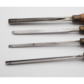 Good Set of 4 Turning Chisels by Stormont of Sheffield