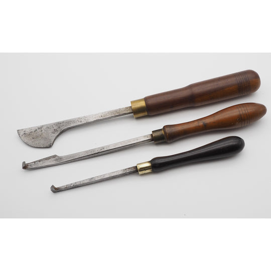 Three Good 19th Century Ornamental Turning Chisels