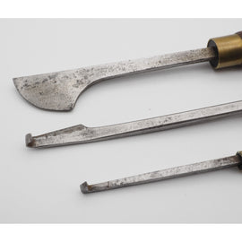 Three Good 19th Century Ornamental Turning Chisels