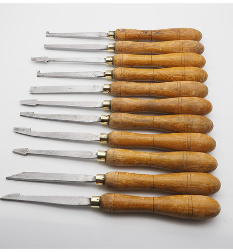 Set of 11 Ornamental Turning Chisels
