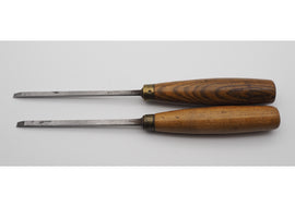 Pair of Long Bladed Firmer Chisels by Nurse & Co.