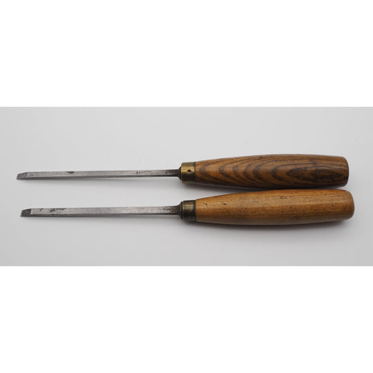 Pair of Long Bladed Firmer Chisels by Nurse & Co.