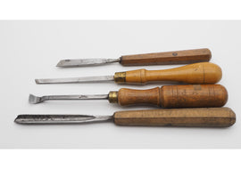 4 Good Antique Carving Chisels. Nice shapes