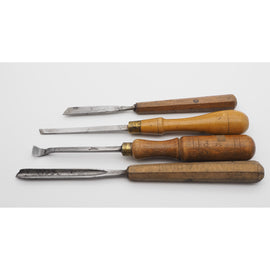 4 Good Antique Carving Chisels. Nice shapes