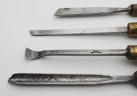4 Good Antique Carving Chisels. Nice shapes