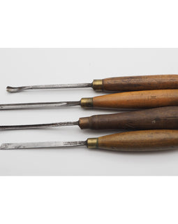 4 Good Antique Carving Chisels by Addis
