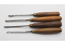 4 Good Antique Carving Chisels by Addis