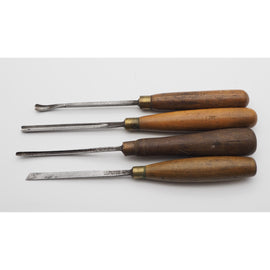 4 Good Antique Carving Chisels by Addis