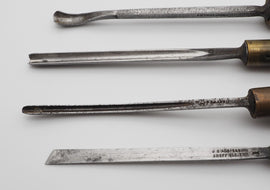 4 Good Antique Carving Chisels by Addis