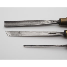 Set of 3 Carving Chisels by S. J. Addis of London
