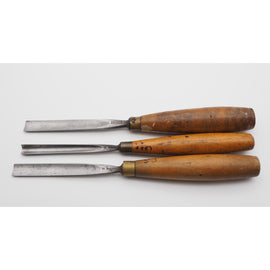 3 Good Larger Size Antique Carving Gouges