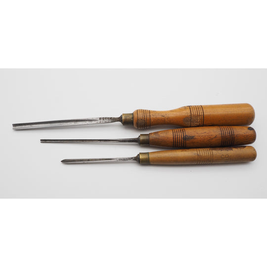 3 Good Small Size Vintage Carving Chisels