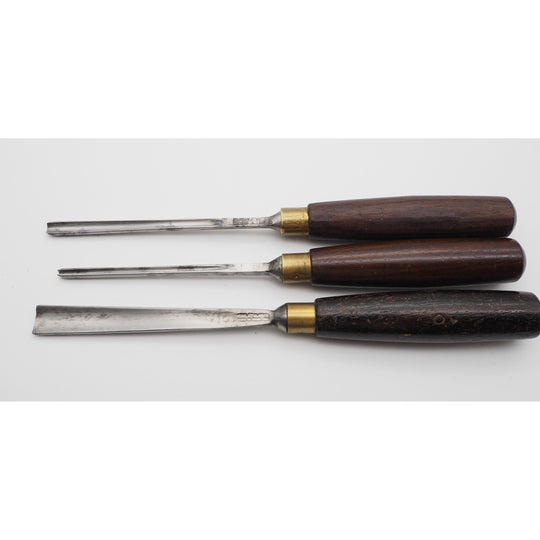 Good Set of 3 Ashley Iles Carving Chisels