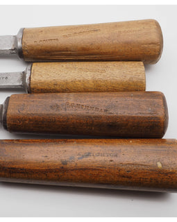 Fine & Rare Set of 4 Small & Tiny Size Mortice Chisels