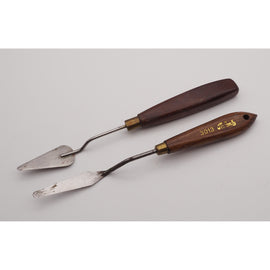 Two Artists Pallet Knives With Wooden Handles