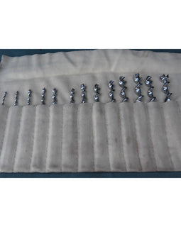 Superb Set of 13 Auger Bits in a Felt Roll by Mawhood