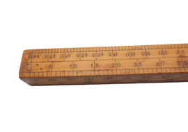 Unusual 7/8" Square Section Boxwood Scale Rule