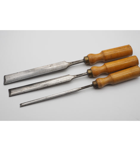 Superb Set of 3 Paring Gouges by Robert Sorby