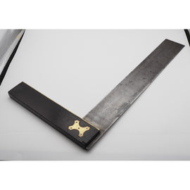 Early Large Size Ebony Handled Square