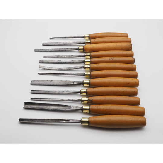 Set of 12 Carving Chisels by William Marples,Sheffield
