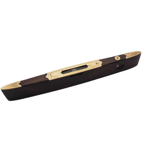 Rosewood & Brass Decorative Boat-Shape Level
