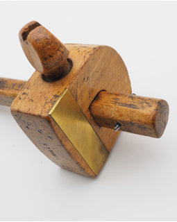 Early Beech & Brass Marking Gauge