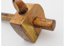 Early Beech & Brass Marking Gauge