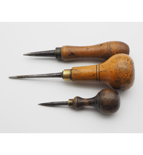 3 Various Good 19th Century Leatherworkers Awls