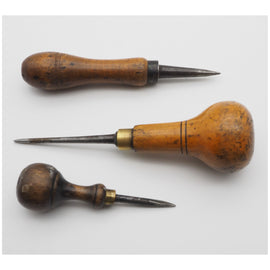 3 Various Good 19th Century Leatherworkers Awls