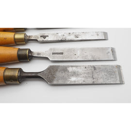 6 Very Good Boxwood Handled Firmer Chisels