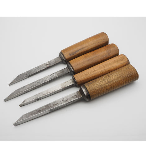 Set 4 Very Good Oval Handled Mortice Chisels