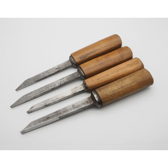 Set 4 Very Good Oval Handled Mortice Chisels