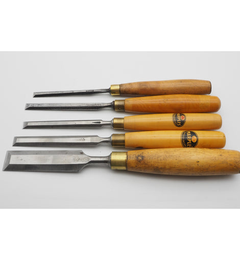 Superb Set of 5 Bevel-edged Chisels by Marples