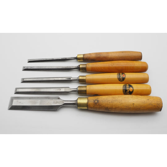 Superb Set of 5 Bevel-edged Chisels by Marples