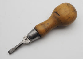 Tiny Boxwood Handled Screwdriver by I. Sorby