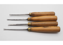 4 Good Antique Fishtail Gouges