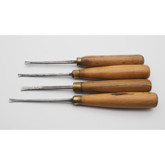 4 Good Antique Fishtail Gouges