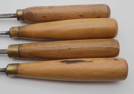 4 Good Antique Fishtail Gouges