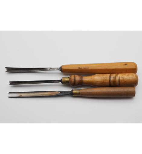 3 Good Little Used Carving Gouges & Chisels