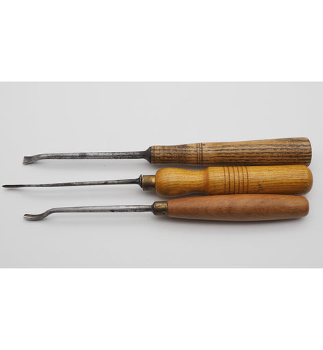 3 Good Antique Spoon Carving Chisels by S. J. Addis