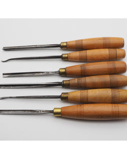 6 Good Antique Carving Chisels With Matching Handles