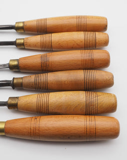 6 Good Antique Carving Chisels With Matching Handles