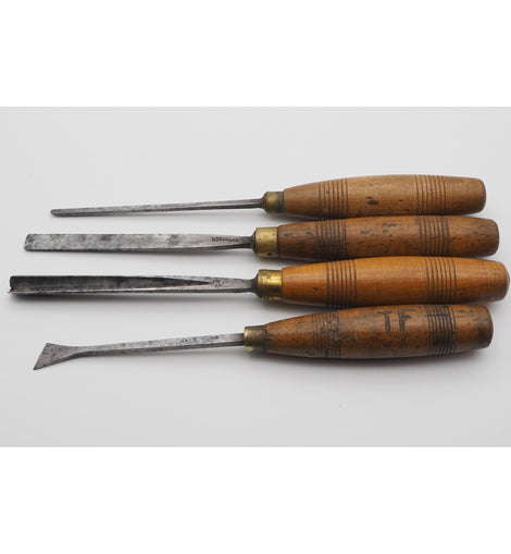 Set of 4 S. J. Addis Carving Chisels