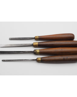 4 Good Rosewood Handled Carving Chisels by Addis