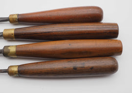 4 Good Rosewood Handled Carving Chisels by Addis